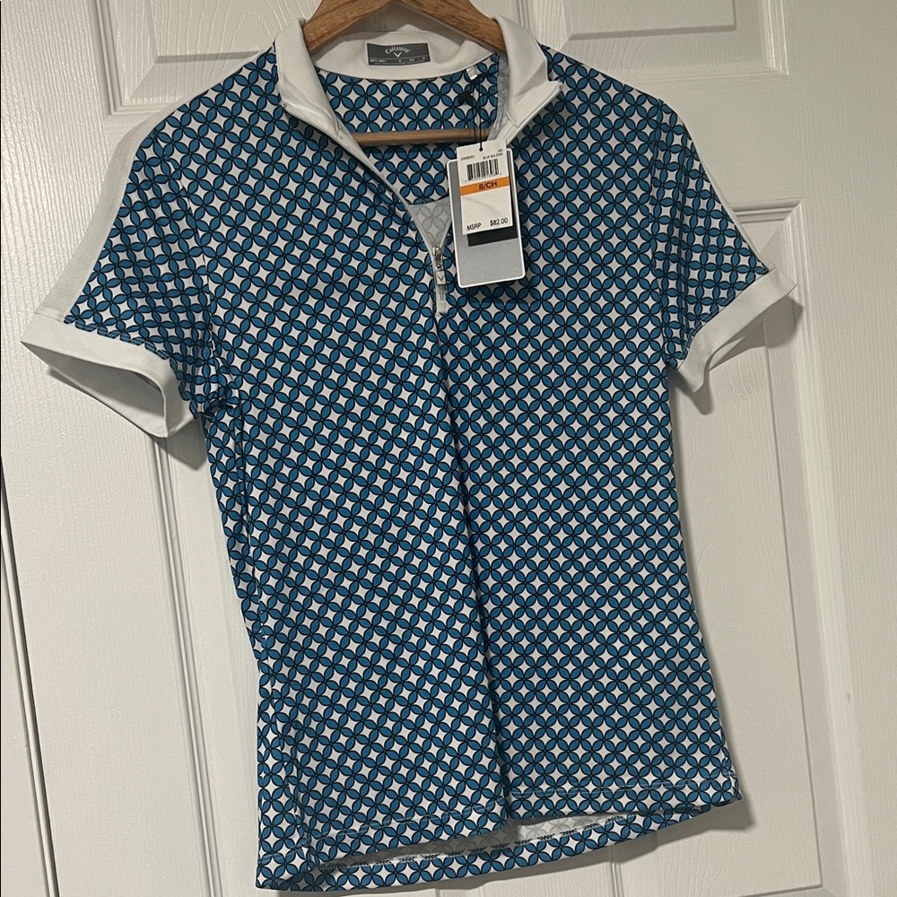 Callaway Blue and White Kids Button Down Shirt